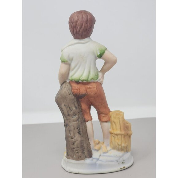 Timeless Vintage Sculpure Ceramic Bisque Victorian Boy Porcelain Figurine - Picture 3 of 11